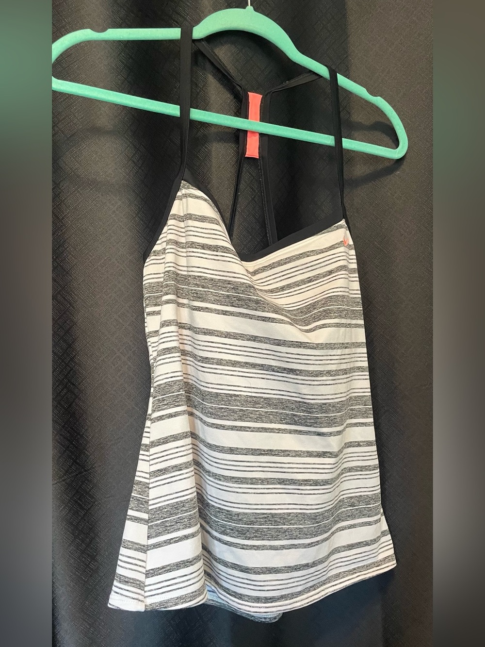 Nike Black and White Striped Racerback Tank Top